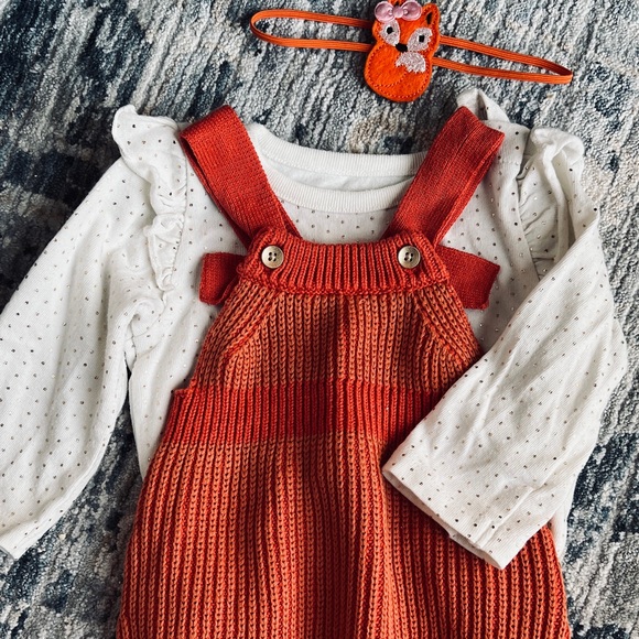 Bespoke 0-3 Fall Collection: Fair isle/romper/peplum jacket/owls/🦉 🦊🧡 - Picture 9 of 16